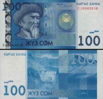 *100 Som Kirgizsko 2016-17, P26b UNC - Kliknutím na obrázok zatvorte -